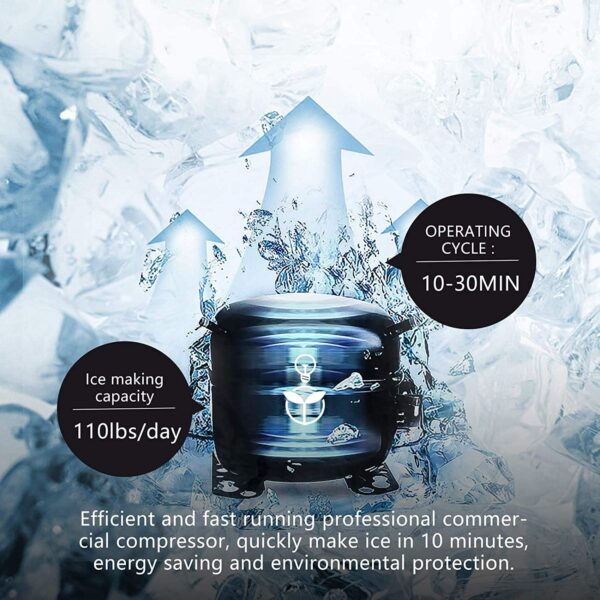 f2f65d6e28934255a11f835beccb7611 YUTGMasst Commercial Ice – 110LBS/24H Stainless Steel Free-Standing Ice Machine Maker Air Cooling Ice