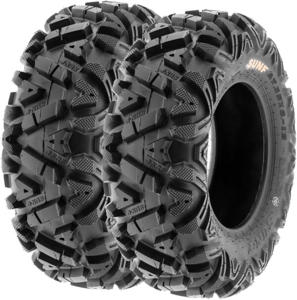 f40fc0e76def443689a5a5dd71b72167 Set of 4 ATV UTV all-terrain Tires 25x8-12 Front & 25x10-12 Rear, 6 PR, Tubeless A033