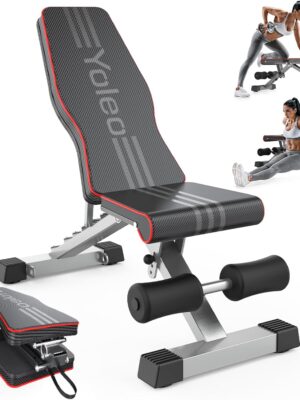 Yoleo Adjustable Weight Bench for Full Body Workout, Foldable Bench Press Bench