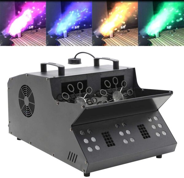 f626ec8f5716449dba6619797dc30101 TC-Home 3 IN 1 Stage Fog Bubble Machine with 18 RGB LED light DMX Stage Lighting Fogger Effect w/ 2 Bubble Fans