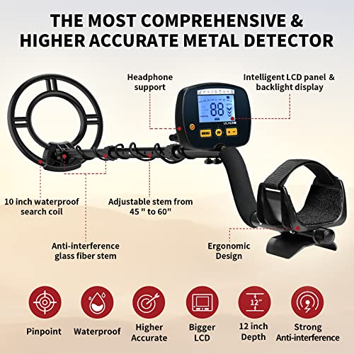 f6506c42ee0f449387ba62c9bd04d458 ULHUND Upgraded Metal Detectors for Adults-Professional Higher Accuracy and Sensitivity 9 Gold Detector