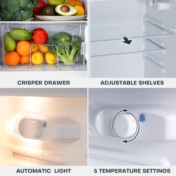 f6996335c9354c19bb7c150bbbc41e8b Upstreman 4.0 Cu.Ft Mini Fridge with Freezer – Double Door Compact Refrigerator for Dorm, Office, Bedroom – Adjustable Thermostat, Black (BR401)