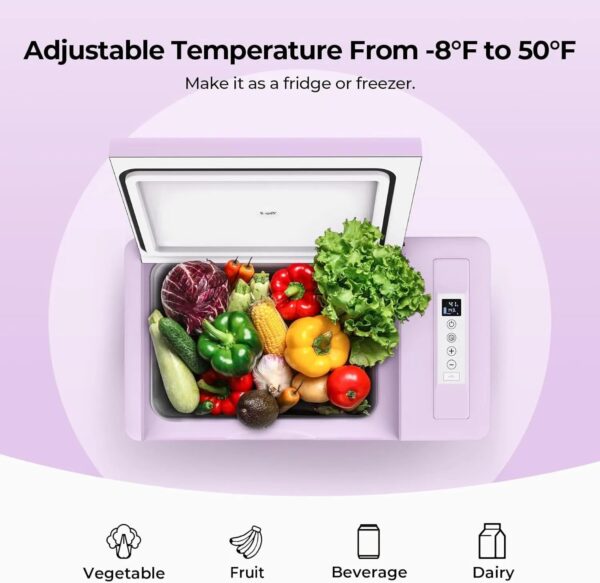 f821581f78dd40fbba53aa94f2642d64 12 Volt Refrigerator 12V Car Fridge 23 Quart Portable Freezer Compressor Cooler 12/24V DC 110~240 Volt AC for Truck Van RV Camper SUV Travel Camping Road Trips Tailgating -7℉~50℉