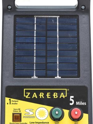 Zareba ESP5M-Z Solar Powered Low Impedance Electric Fence Charger - 5 Mile Solar Powered Electric Fence Energizer