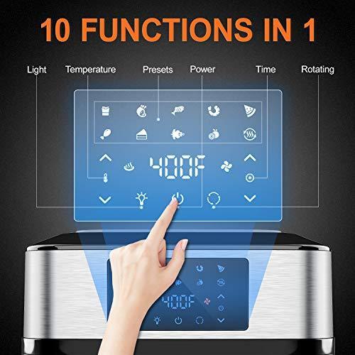 f897b75afbea419c8d1091d556d3a3c9 10-in-1 Air Fryer Oven, 20 Quart Airfryer Toaster Oven Combo, 1800W Large Air Fryers, Convection Toaster Oven with Rotisserie Dehydrator, ETL Certified