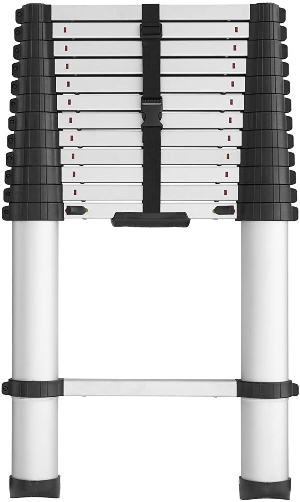 f8f31a61bfae4aa1b66f17a35cab08f7 20313T1ASE SmartClose Telescoping Aluminum Ladder with Pinch-Free, Soft-Close Locking Mechanism (300-Pound Capacity, 12.5 ft. ladder with 16 ft. Max Reach) 16 Foot