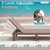 Outdoor Chaise Lounge Chair Set of 2 for Patio Poolside, Waterproof & Adjustable & Easy Assembly Sun Lounger for Outside Deck, Pool, Beach, Black