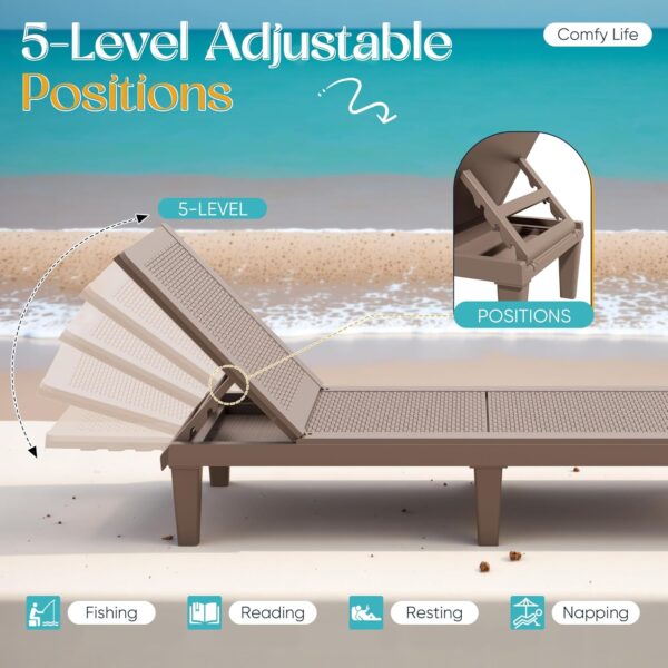 f9482a2bba144b5c853e87703c9568ce Outdoor Chaise Lounge Chair Set of 2 for Patio Poolside, Waterproof & Adjustable & Easy Assembly Sun Lounger for Outside Deck, Pool, Beach, Black