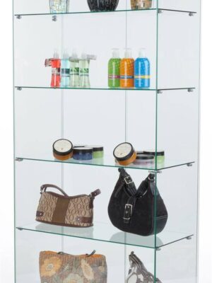 31�� Glass Display Case w/ Hinged Door & 4 Fixed Height Shelves