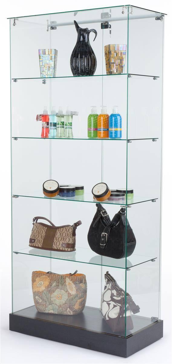 f9fddbf303f94e18ad93ff6e7cb21905 31�� Glass Display Case w/ Hinged Door & 4 Fixed Height Shelves