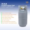 Steel Forklift Propane Tank Cylinder with Built-in Gauge, Gray-Flame King
