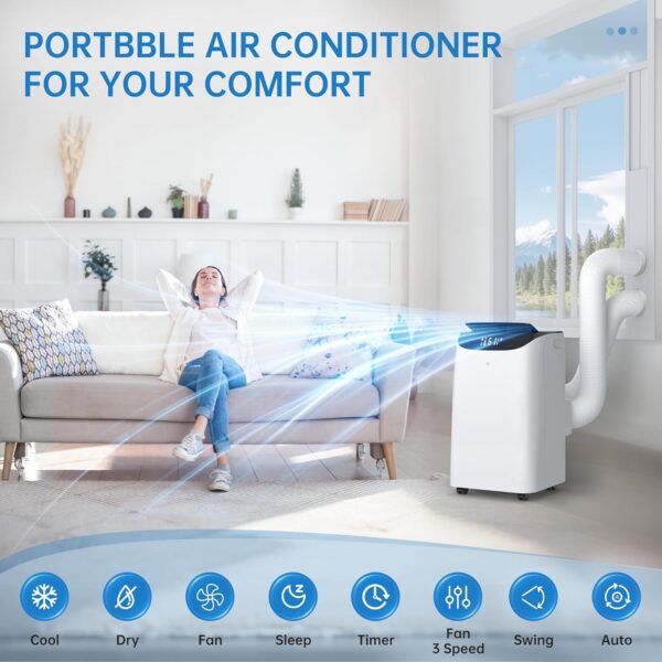 fe7e383801d34eb38bd44f2fe0b2fab2 Portable Air Conditioner Cools Up to 700 Sq.Ft, 3-IN-1 Energy Efficient Portable AC Unit with Remote Control & Installation Kits for Large Room, Campervan, Office, Temporary Space